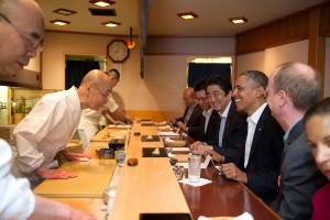 Barack Obama with Jiro Ono
